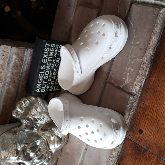 Crocs Classic White Bae Platform Clog Sandals Size 8 - Picture 4 of 16
